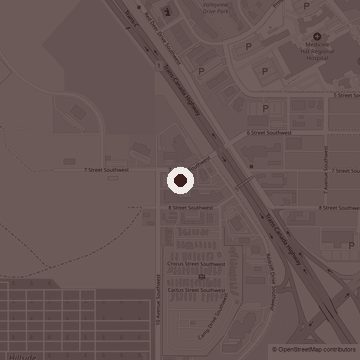 Map showing Rustic Kitchen + Bar at 925 7th Street SW, Medicine Hat